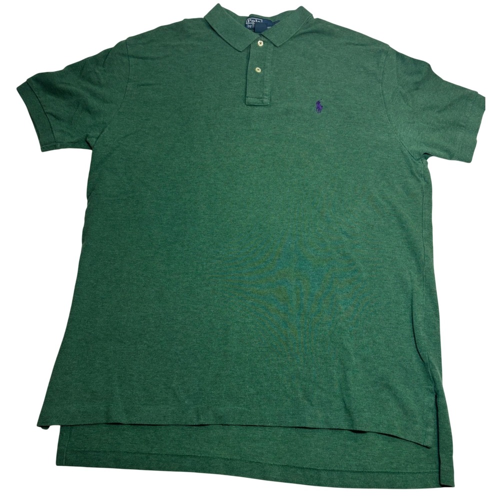 Polo Ralph Lauren Polo Shirt Men's Green Excellent Pique Short Sleeve XL